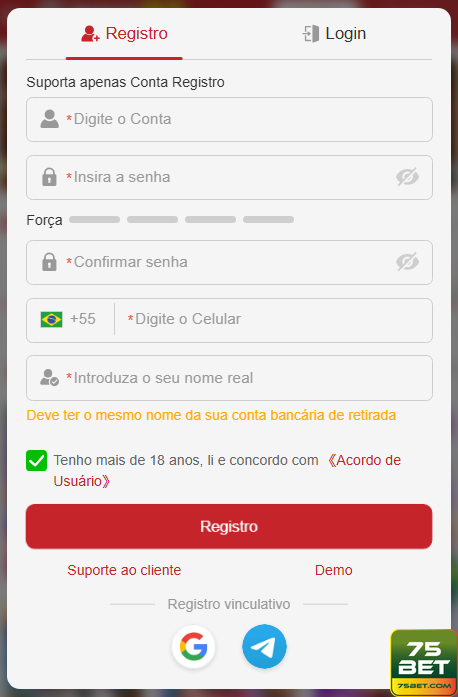 Experiência de Jogos 75bet.com